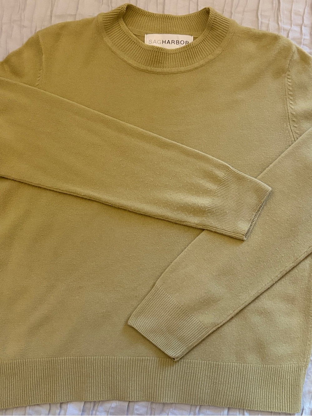 Vintage 90s Sag Harbor Crewneck Sweater Medium Chartreuse Green